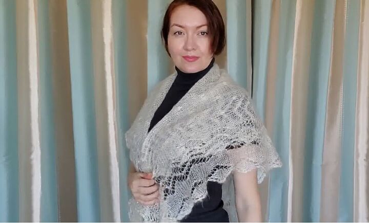 how to wear a large scarf, Worn over shoulders