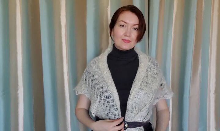 how to wear a large scarf, Worn over shoulders