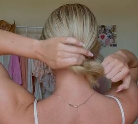 scarf bun tutorial, Creating a ponytail
