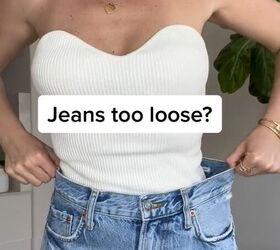 use a necklace to make your jeans fit better, Jeans too loose