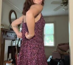 upcycling an old navy dress to look more vintage, Resizing dress