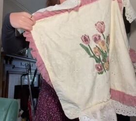 upcycling an old navy dress to look more vintage, Lace panels