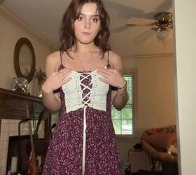 upcycling an old navy dress to look more vintage, Lacing