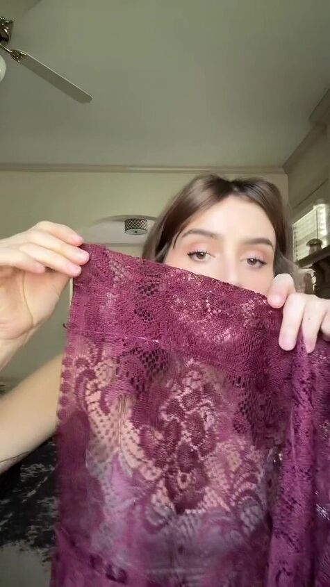 turning a thrifted curtain into a bikini cover up or top, Lace curtain