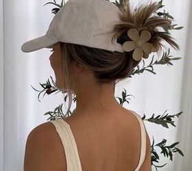 you re going to need this hack all summer, Cute summer hat hairdo