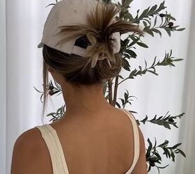 you re going to need this hack all summer, Cute summer hat hairdo