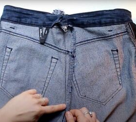 how to take in waist on jeans, Center back seam
