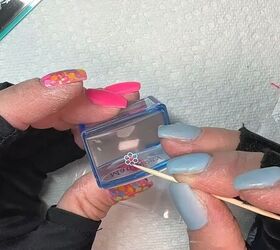 barbie pink nails, Prepping reverse stamp