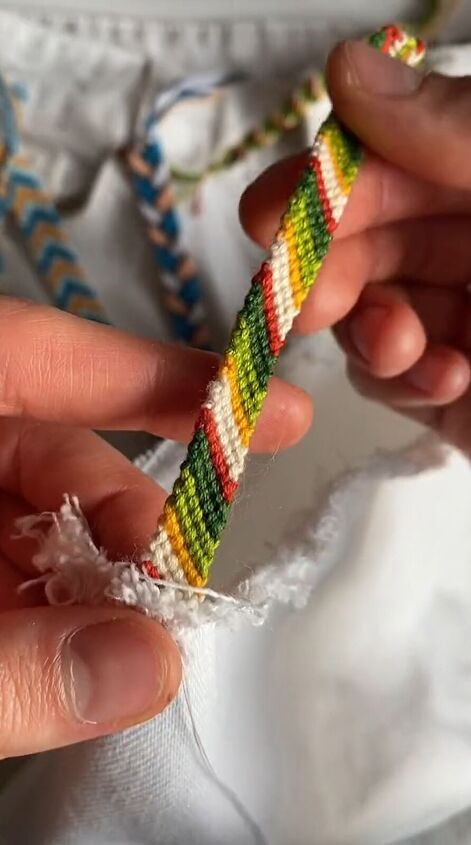 friendship bracelets denim for an incredible refashion, DIY friendship bracelet