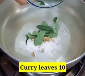 powerful recipe for hair growth, Adding curry leaves