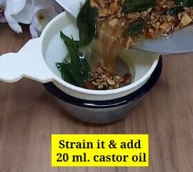 powerful recipe for hair growth, Straining