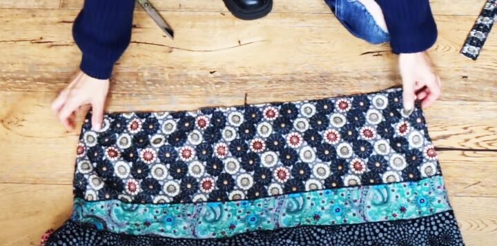 how to sew a maxi dress, Preparing skirt