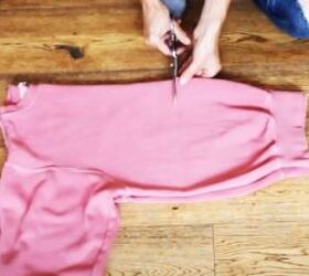 how to sew a maxi dress, Cutting sweatshirt