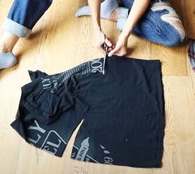 how to sew a maxi dress, Cutting t shirt