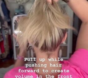how i make my thin and short hair look like more, Pulling hair up