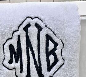 ideas for how to wear monogrammed clothing with style, A monogrammed bath towel