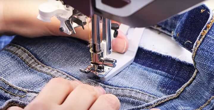 how to take in waist on jeans, Topstitching