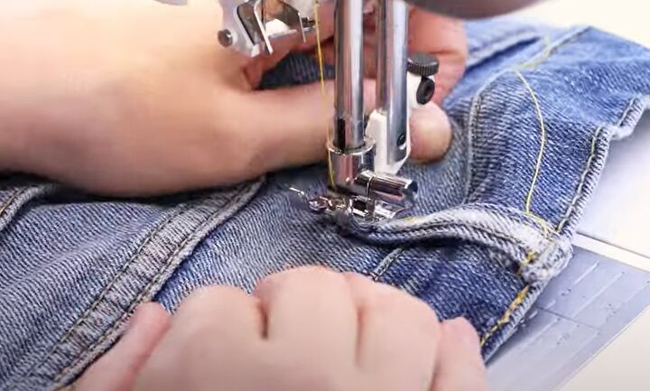 how to take in waist on jeans, Finishing