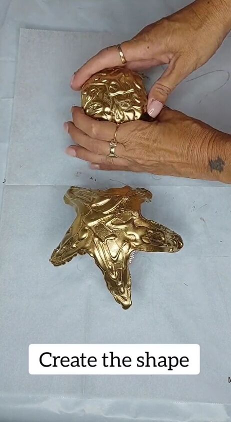 diy golden starfish bra, Molding star