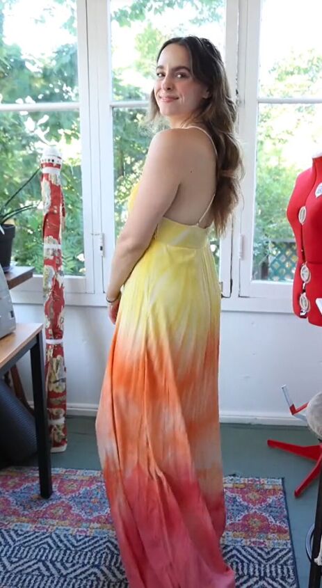 all you need is fabric dye and a spray bottle, DIY spray dyed dress