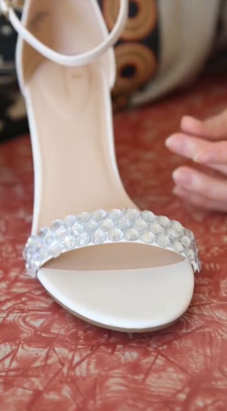 time to add some personalized pizzazz to your wedding, Adding rhinestones to shoes
