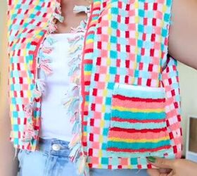 grab a 7 towel from walmart and use an old t shirt as your pattern, DIY towel vest