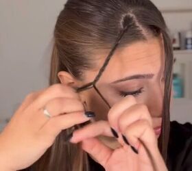 Braid a small strand of hair like this for this easy 2-minute everyday hairstyle