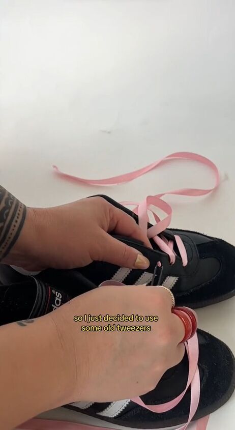 easy fashion hack for coquette vibes, Adding ribbon