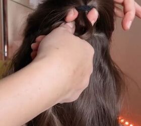 hack to get more volume in your ponytail, Pulling ponytail through hole