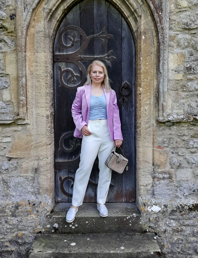 styling tips to make the same outfit look different, Pink Velvet Blazer