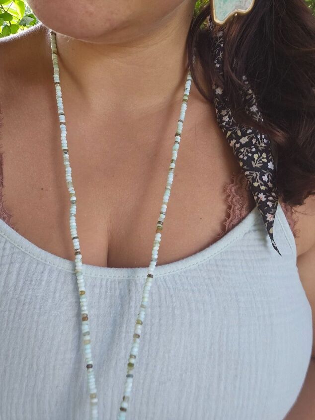 delicate beaded necklace worn two ways