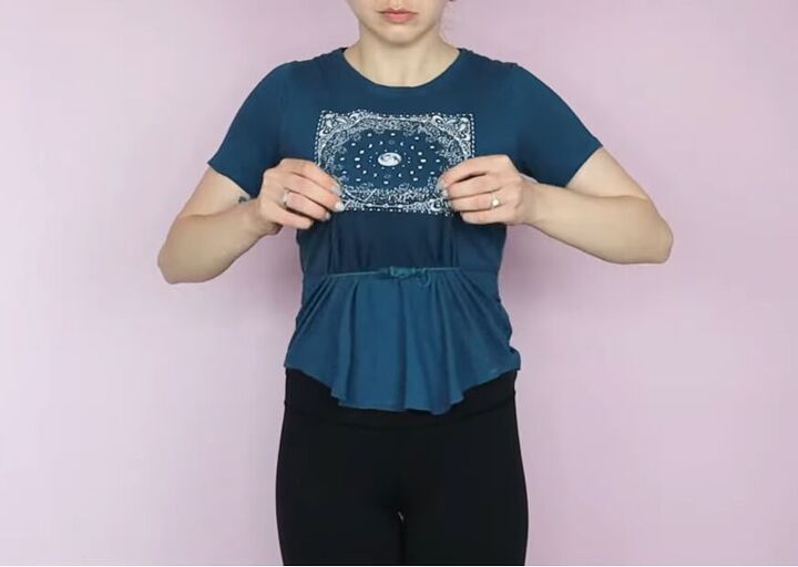 how to crop a t shirt, String tie