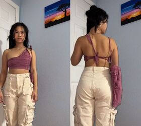 upcycling oversized shorts into a matching set, DIY matching set