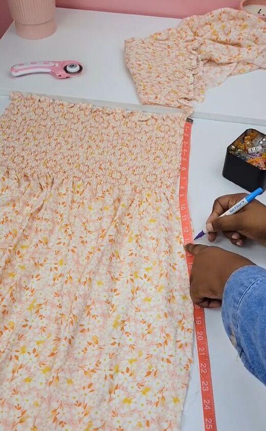 give your diy dress beautiful puff sleeves, Marking