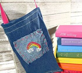 recycled jean bag with simple embroidery designs for kids, Recycled Jean Bag with Kid Embroidery Designs