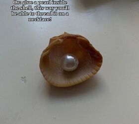 how to turn shells into pendants, Gluing a pearl to the shell