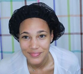 Why she uses a hair net instead of a T-shirt for curl-perfect plopping