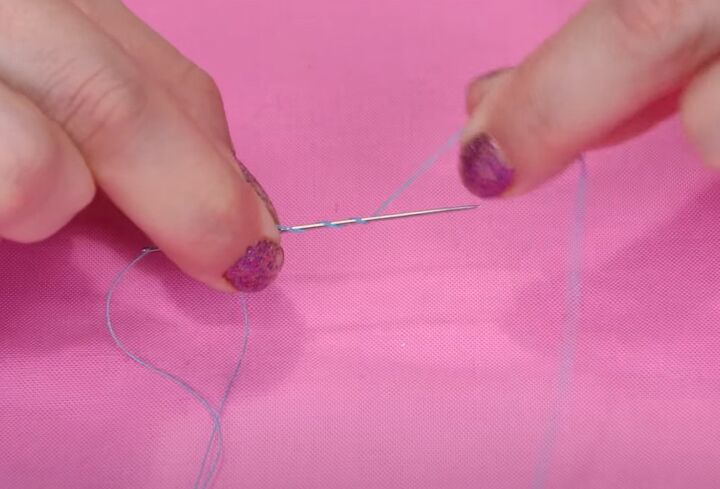 how to sew on a button by hand, Making knot