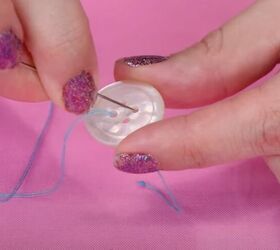 how to sew on a button by hand, Securing thread