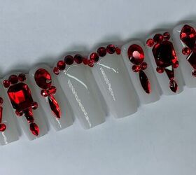 Cute and Easy Red Bling Nails Tutorial