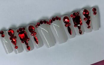 Cute and Easy Red Bling Nails Tutorial