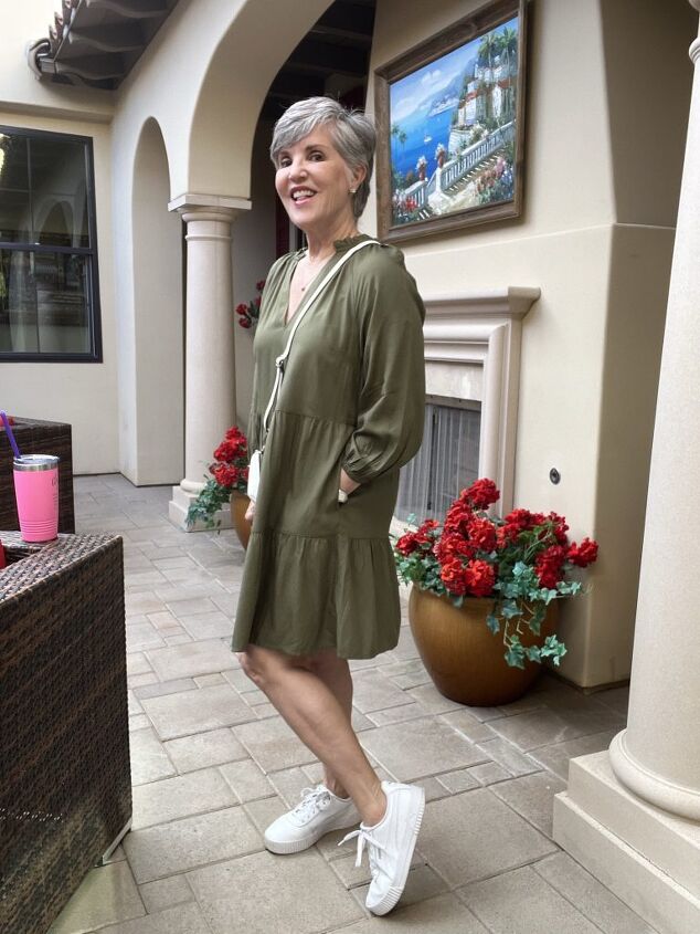 what color shoes to wear with army green dress Four Fun Olive Green Dress Outfits
