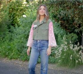 Thrift Flipping: How to DIY a Cute Pink Lace Army Jacket
