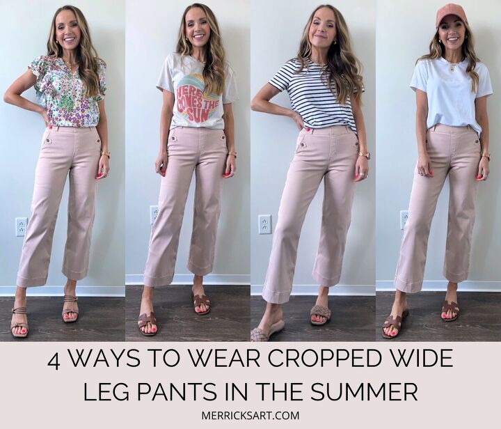 how to wear wide leg pants in summer, 4 Ways to Wear Cropped Wide Leg Pants In The Summer