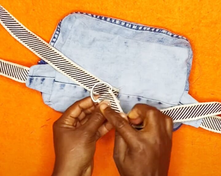 diy fanny pack pattern, Attaching D rings