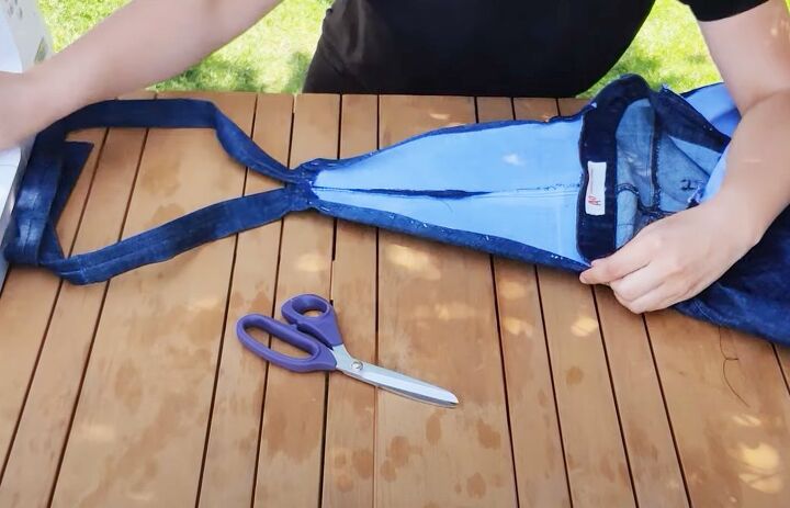 diy overalls from jeans, Attaching straps