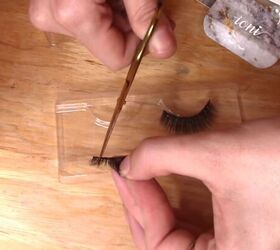 false eyelash hack, Trimming lashes