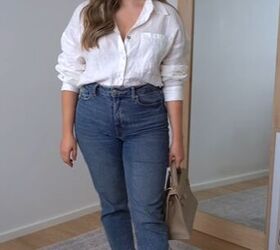 how to style a white linen shirt, Tucked in