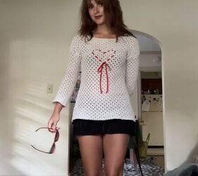 sweater upcycling, DIY heart sweater