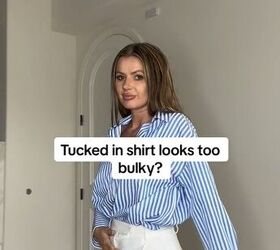 alternative style hack to avoid tucking bulge, Bulky shirt